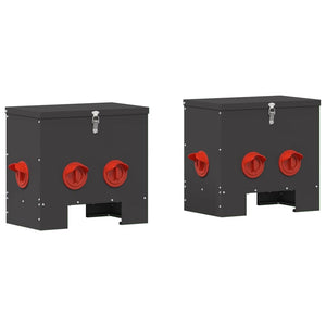 Feeder per pollo 2 pcs Nero 60.5 x 29 x 51 cm 879984