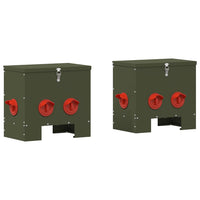 Feeder per pollo 2 pcs Verde oliva 60.5 x 29 x 51 cm 879985