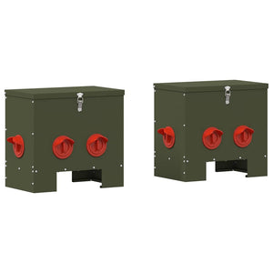 Feeder per pollo 2 pcs Verde oliva 60.5 x 29 x 51 cm 879985