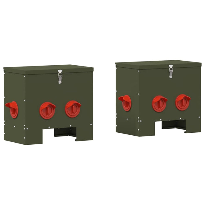 Feeder per pollo 2 pcs Verde oliva 60.5 x 29 x 51 cm 879985