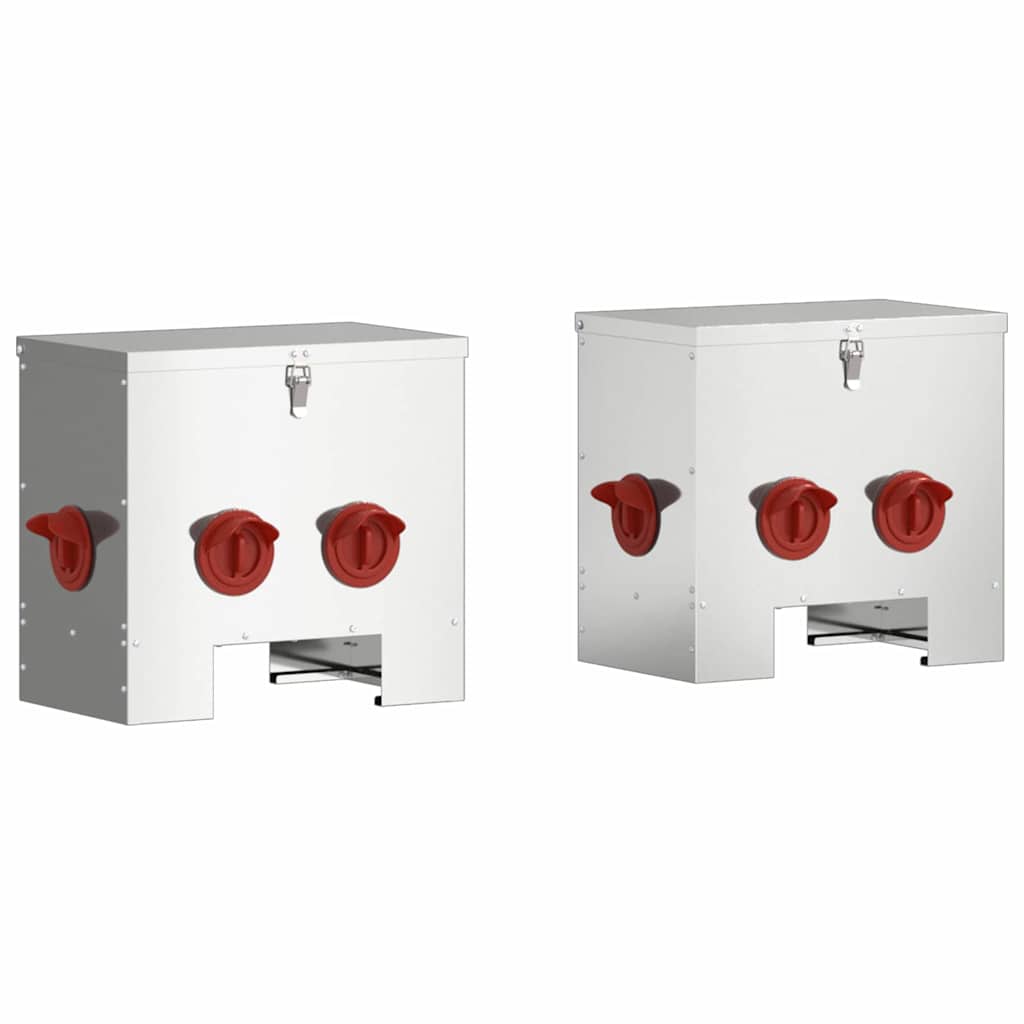 Feeder per pollo 2 pcs Argento 60.5 x 29 x 51 cm 879986