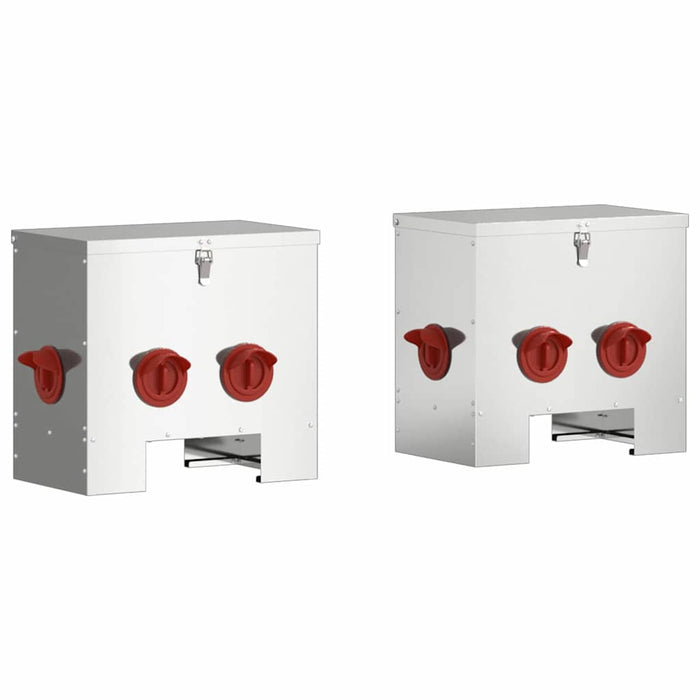 Feeder per pollo 2 pcs Argento 60.5 x 29 x 51 cm 879986