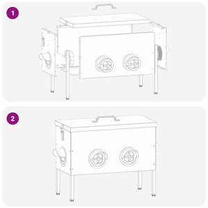 Feeder per pollo 2 pcs Nero 41,5 x 20,5 x 33 cm 879987