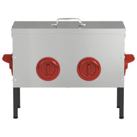 Feeder per pollo 2 pcs Argento 41,5 x 20,5 x 33 cm 879989