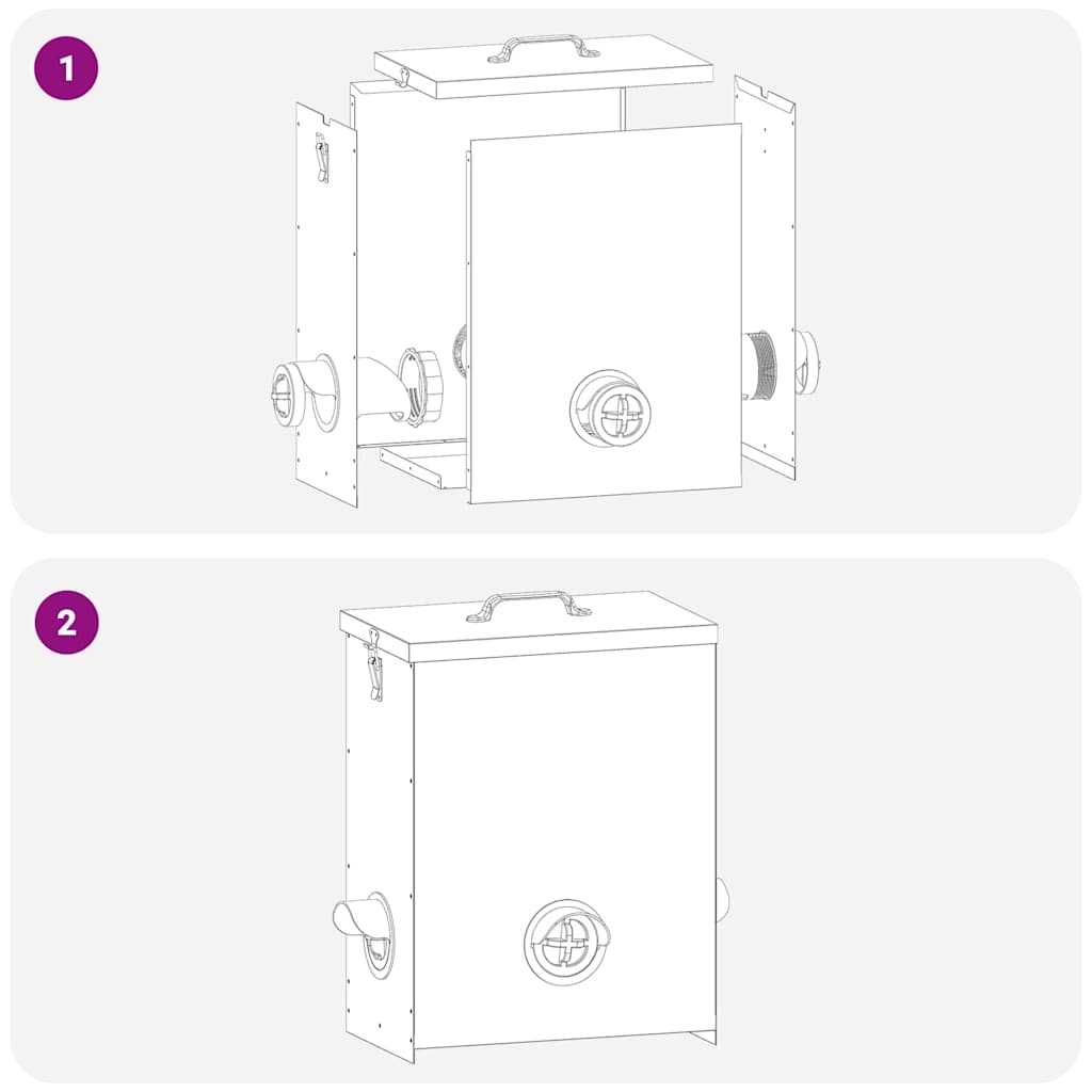 Feeder per pollo 2 pcs Nero 32,5 x 20,5 x 43 cm 879990