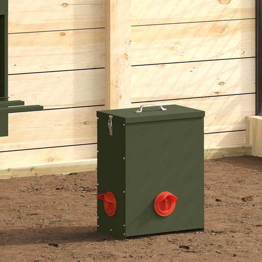 Feeder per pollo 2 pcs Verde oliva 32,5 x 20,5 x 43 cm 879991