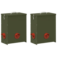 Feeder per pollo 2 pcs Verde oliva 32,5 x 20,5 x 43 cm 879991