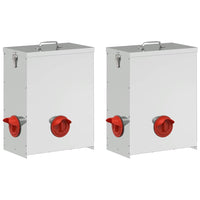 Feeder per pollo 2 pcs Argento 32,5 x 20,5 x 43 cm 879992