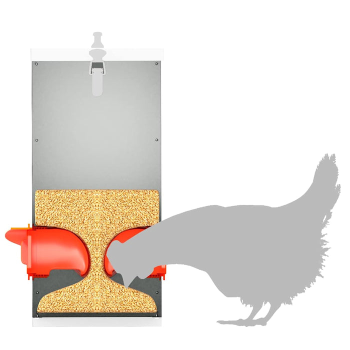 Feeder per pollo 2 pcs Argento 32,5 x 20,5 x 43 cm 879992
