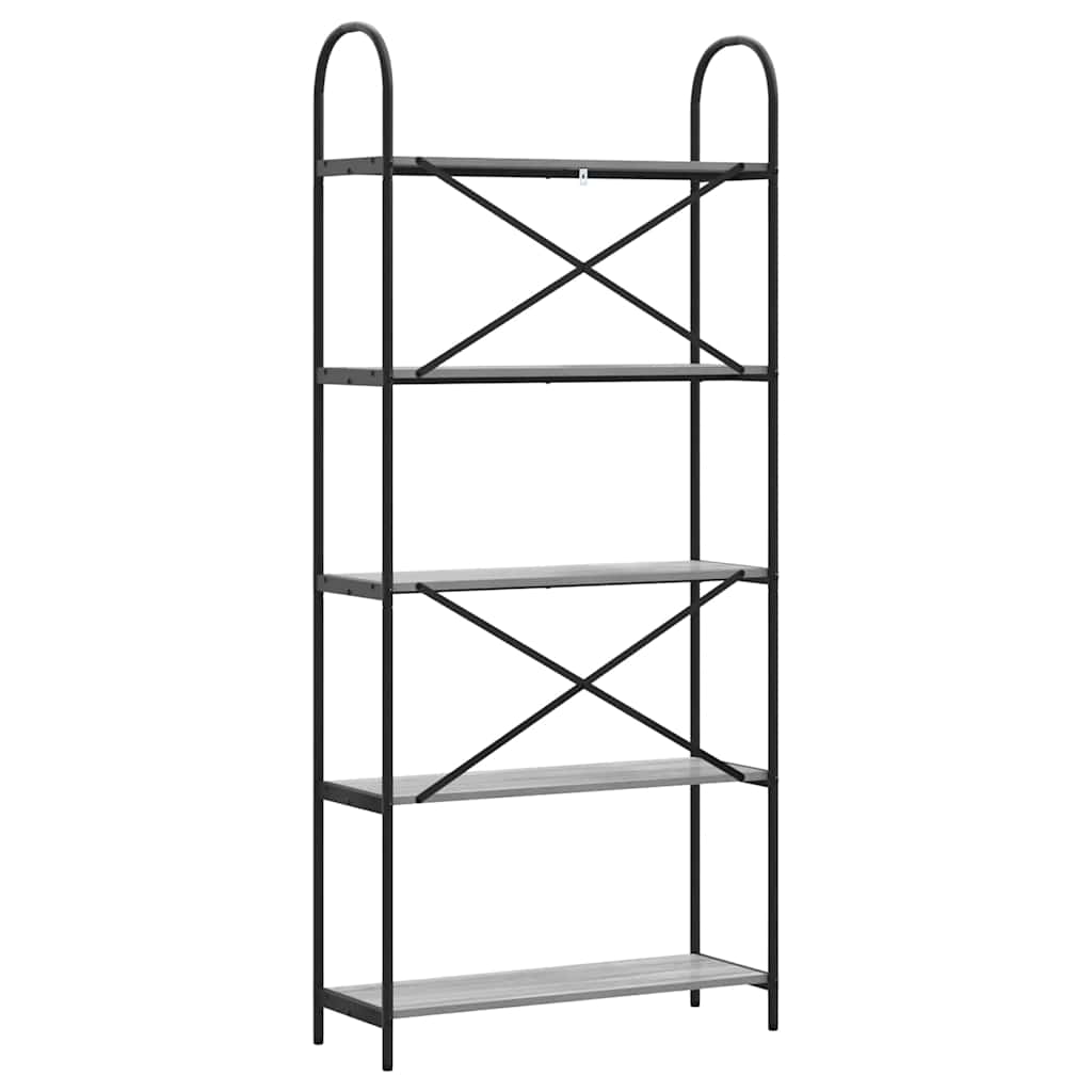 Libreria-Scaffale per Libri-Mobile di Stoccaggio Grigio Sonoma 80 x 30 x 183 cm Legno multistrato 987938