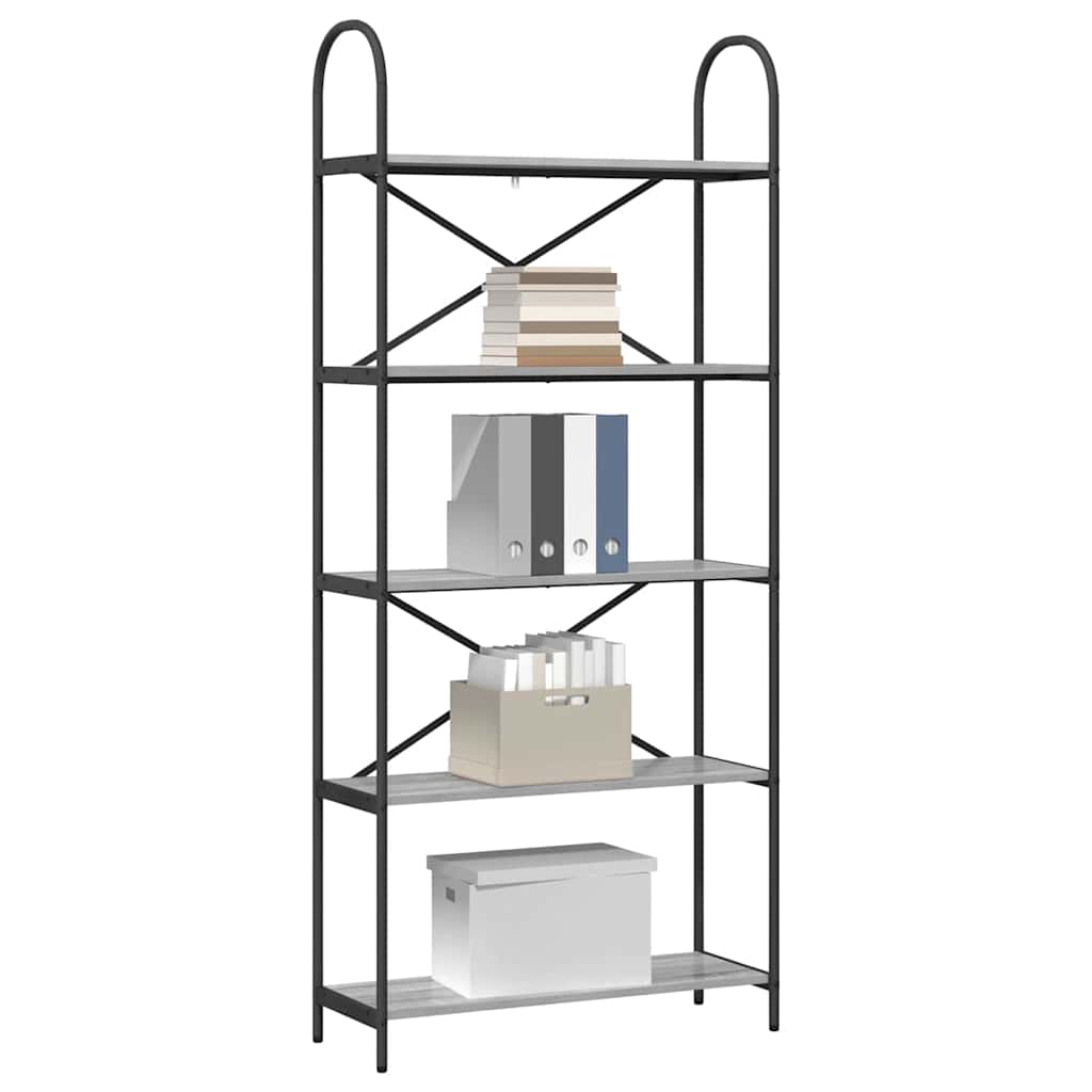Libreria-Scaffale per Libri-Mobile di Stoccaggio Grigio Sonoma 80 x 30 x 183 cm Legno multistrato 987938