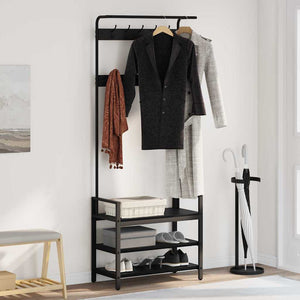 Appendiabiti Rovere nero 75 x 34 x 184 cm Legno multistrato 879953