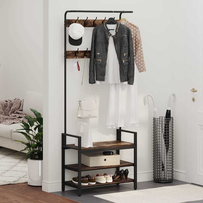 Appendiabiti Rovere fumo 75 x 34 x 184 cm Legno multistrato 879955