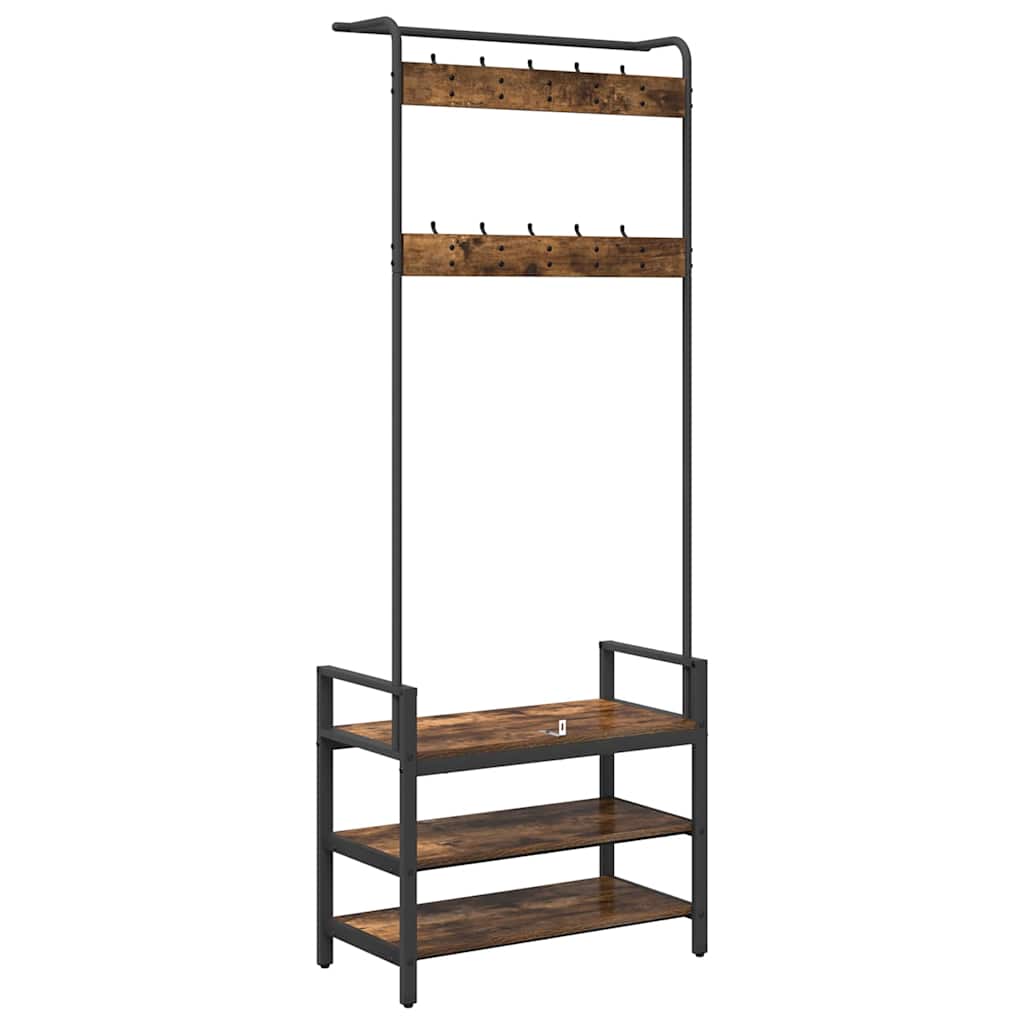 Appendiabiti Rovere fumo 75 x 34 x 184 cm Legno multistrato 879955