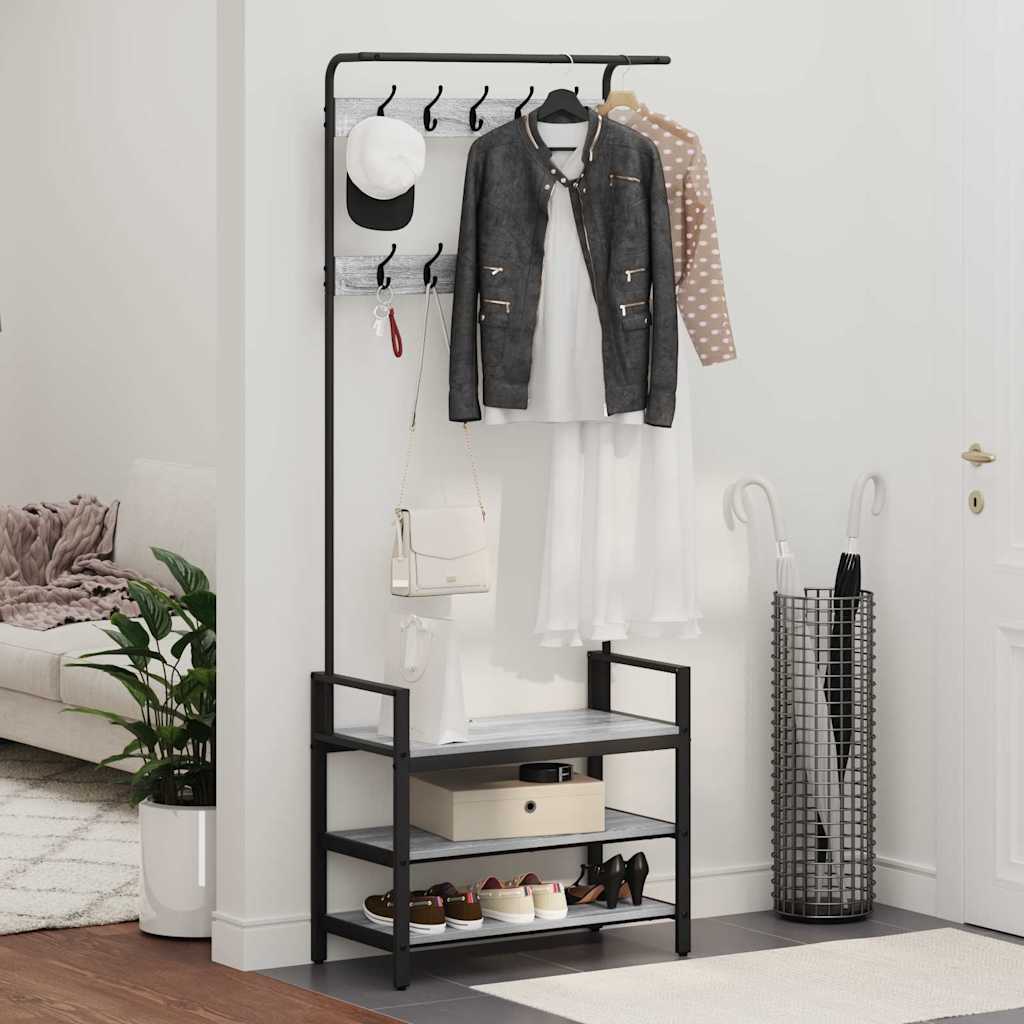 Appendiabiti Grigio sonoma 75 x 34 x 184 cm Legno multistrato 879956