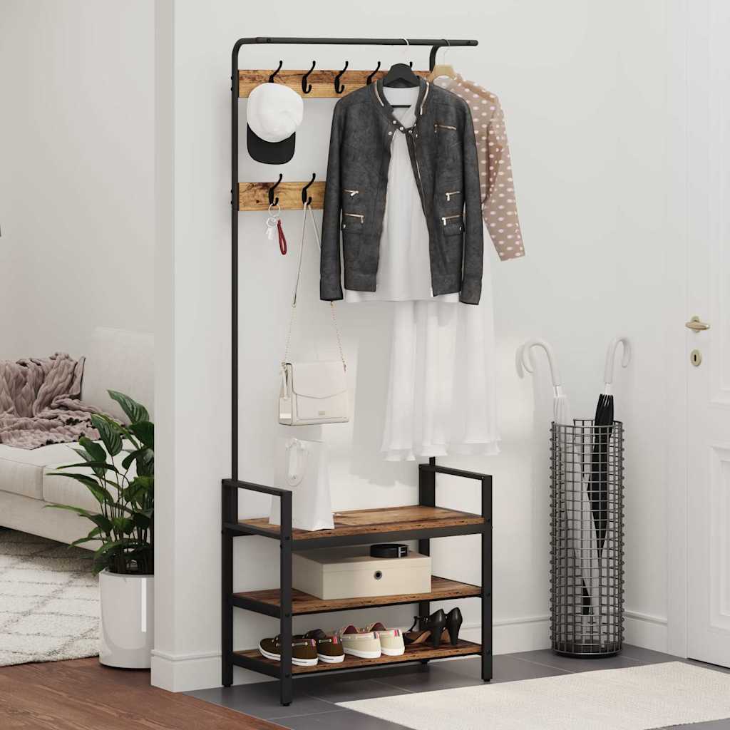 Appendiabiti Legno vecchio 75 x 34 x 184 cm Legno multistrato 879957