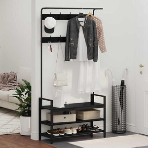 Appendiabiti Rovere nero 95 x 34 x 184 cm Legno multistrato 879959