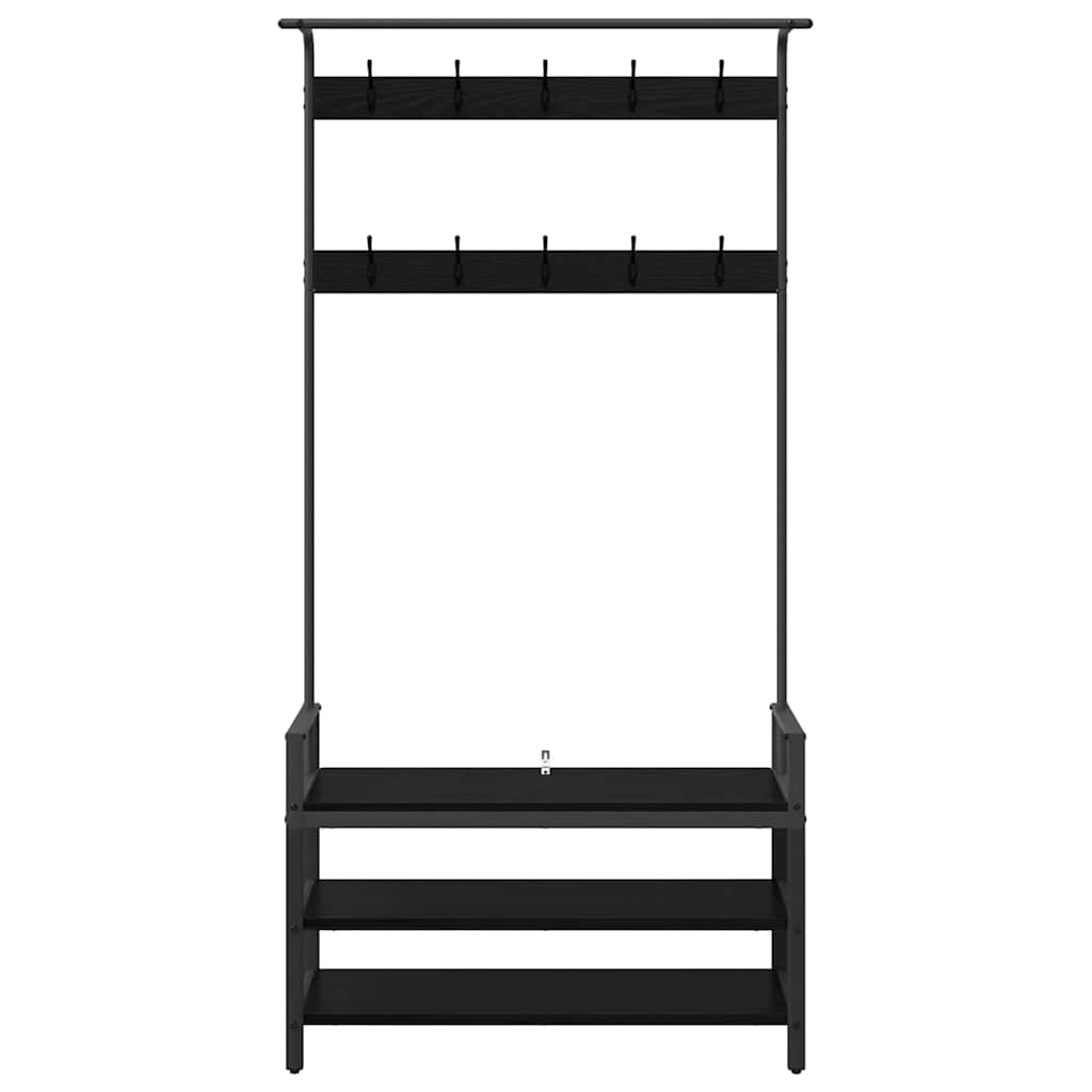 Appendiabiti Rovere nero 95 x 34 x 184 cm Legno multistrato 879959