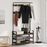 Appendiabiti Rovere fumo 95 x 34 x 184 cm Legno multistrato 879961