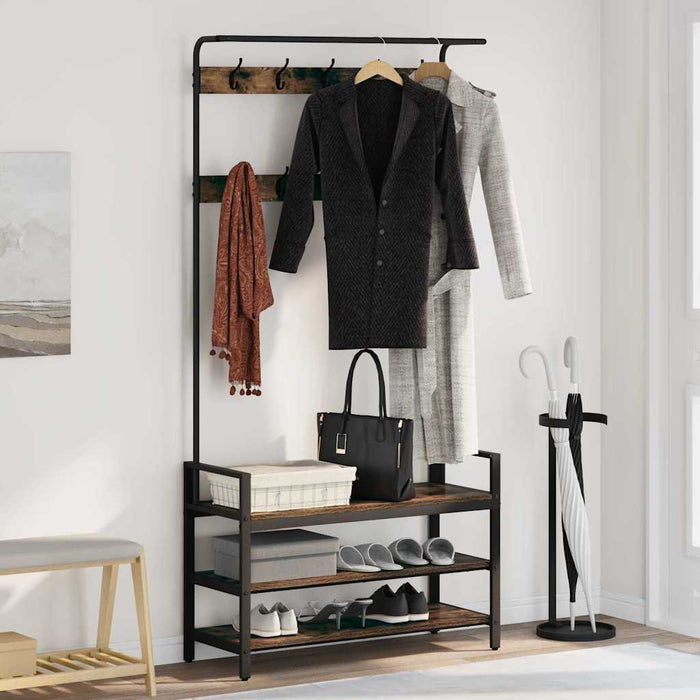 Appendiabiti Rovere fumo 95 x 34 x 184 cm Legno multistrato 879961