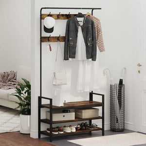 Appendiabiti Rovere fumo 95 x 34 x 184 cm Legno multistrato 879961