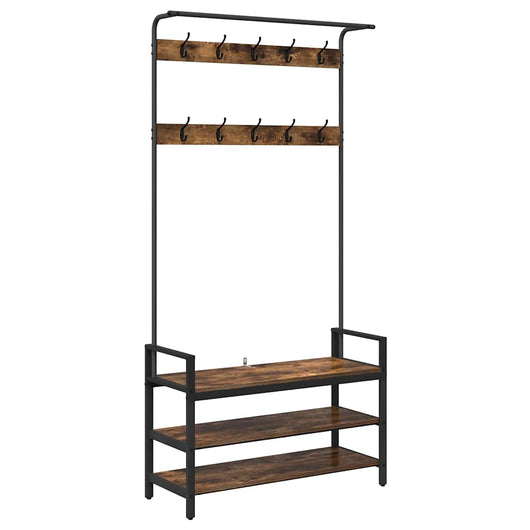 Appendiabiti Rovere fumo 95 x 34 x 184 cm Legno multistrato 879961