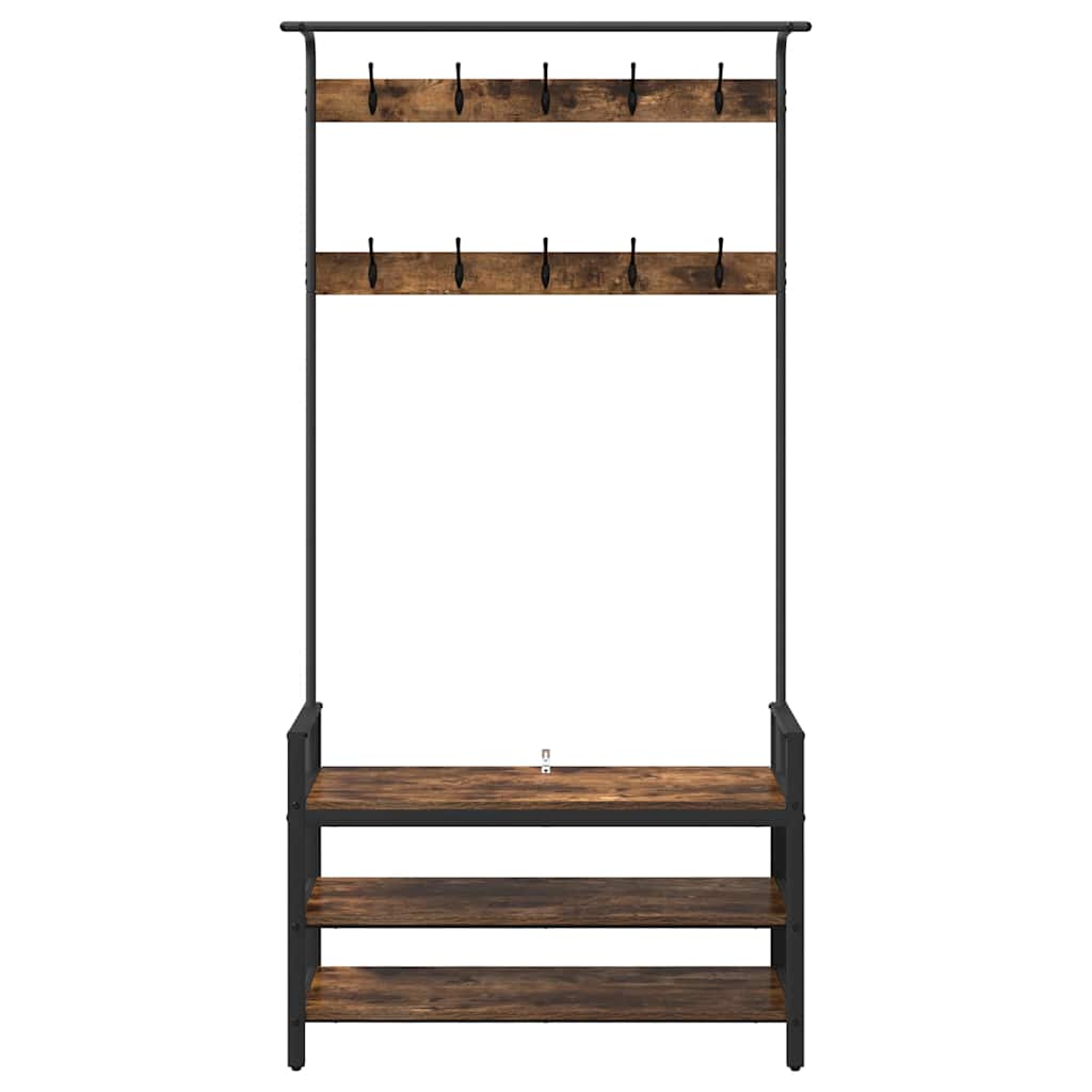 Appendiabiti Rovere fumo 95 x 34 x 184 cm Legno multistrato 879961