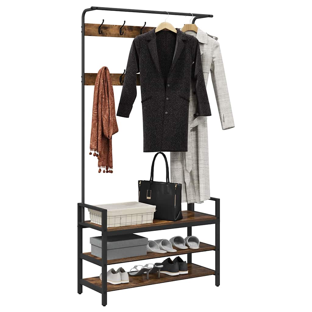 Appendiabiti Rovere fumo 95 x 34 x 184 cm Legno multistrato 879961