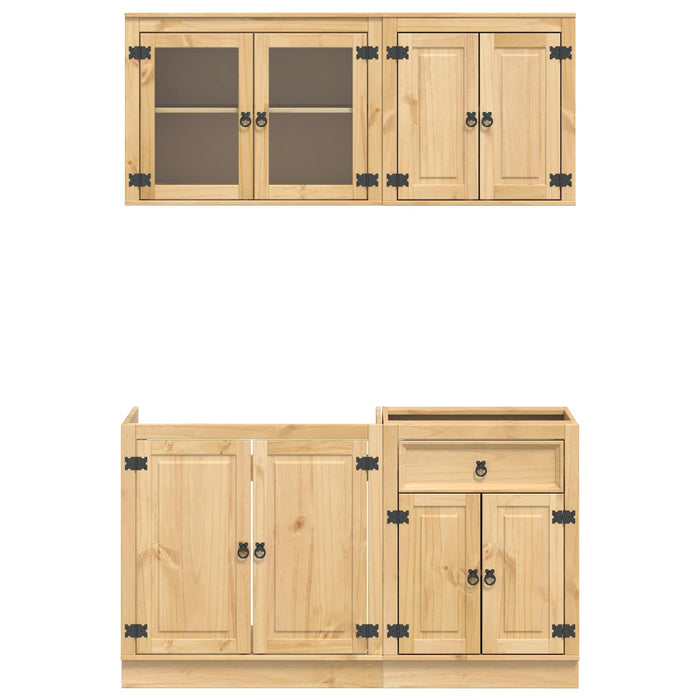 Armadietto con lo scaffale con porta 4 pcs Miele Pino massello 3392644