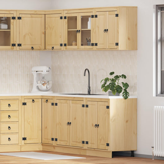 Armadietto con lo scaffale con porta 4 pcs Miele Pino massello 3392645