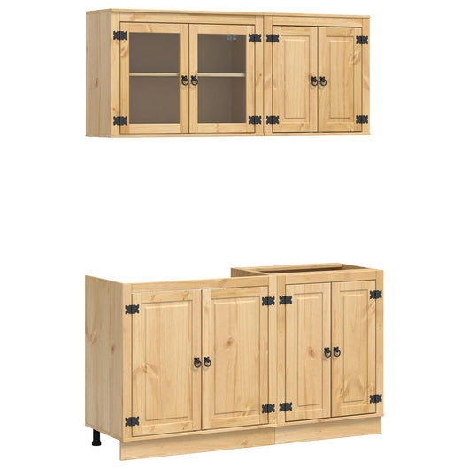Armadietto con lo scaffale con porta 4 pcs Miele Pino massello 3392645