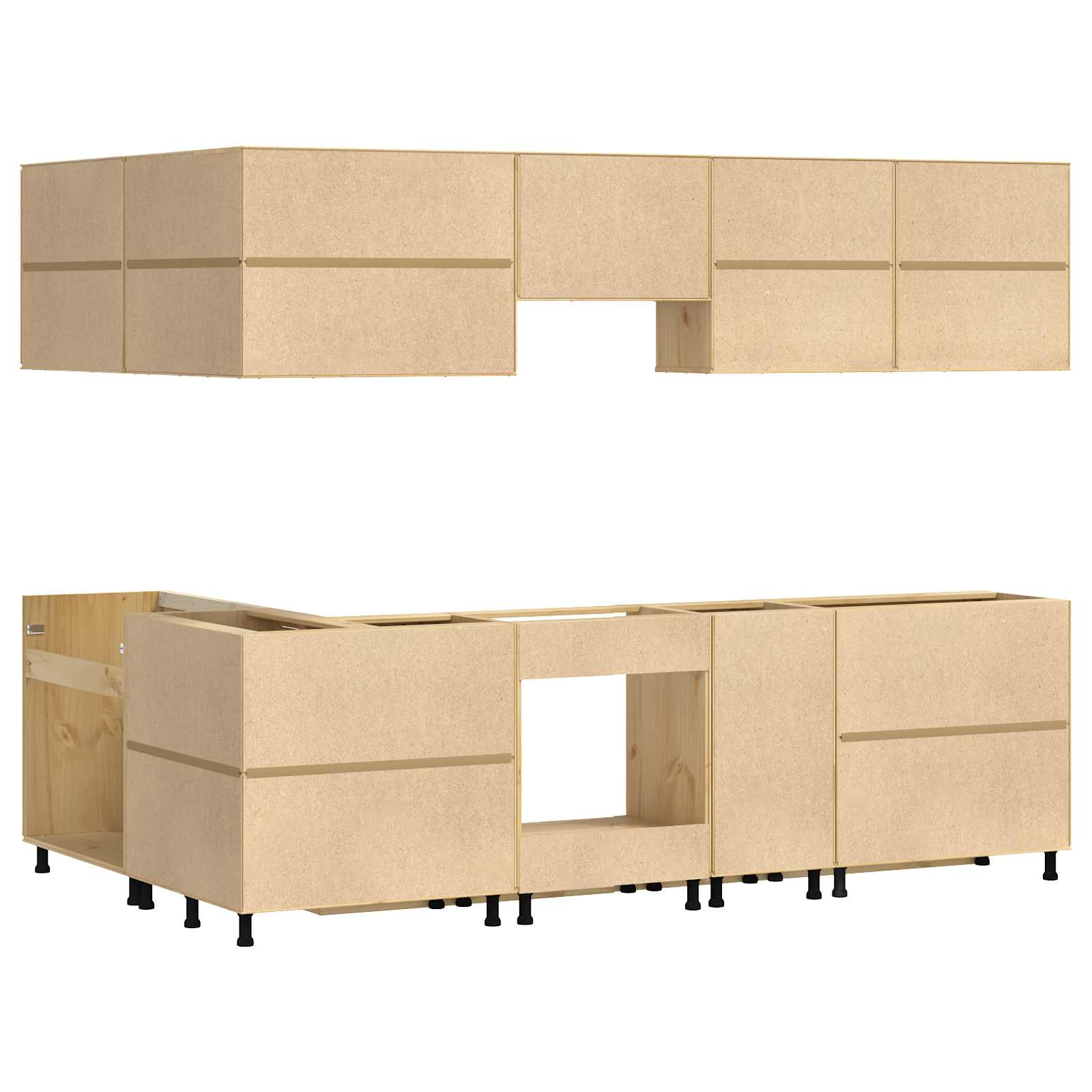 Armadietto con cassetto con porta 10 pcs Miele Pino massello 3392647