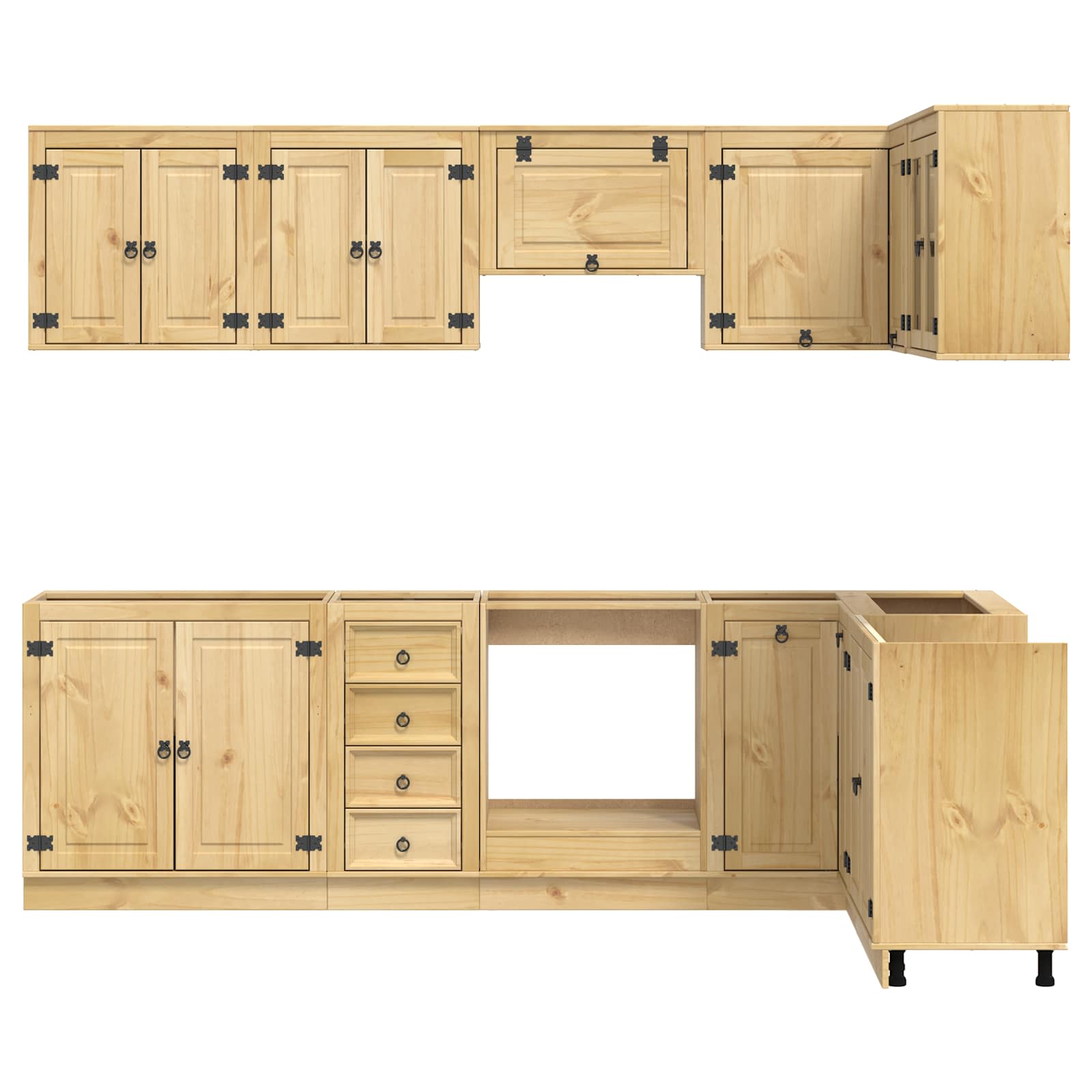 Armadietto con cassetto con porta 10 pcs Miele Pino massello 3392647