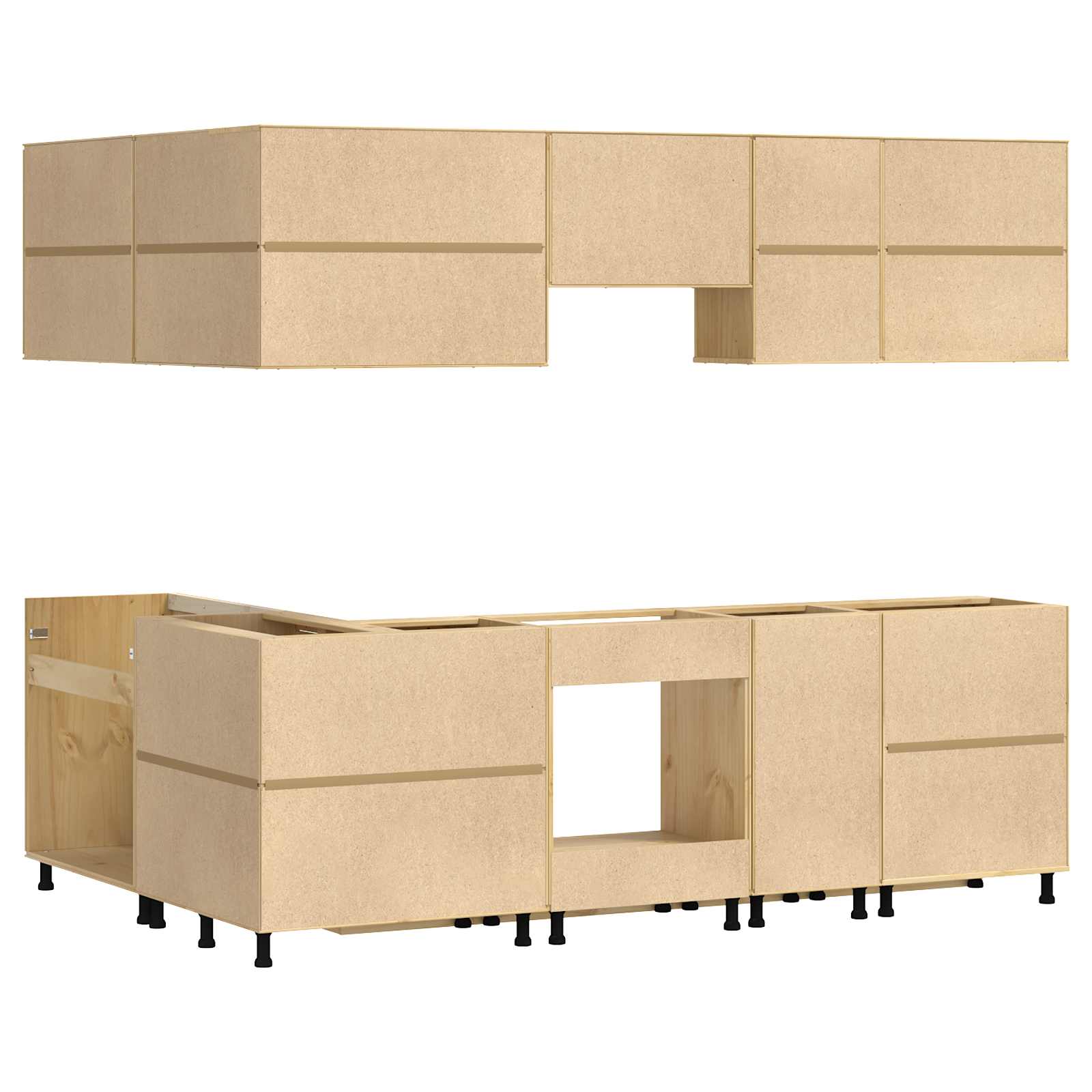 Armadietto con cassetto con porta 10 pcs Miele Pino massello 3392648