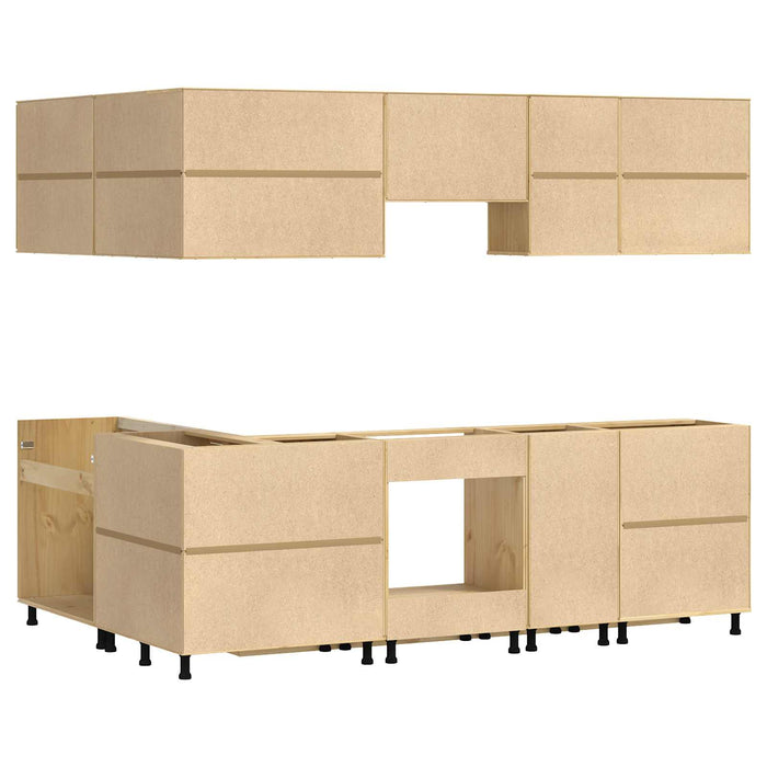 Armadietto con cassetto con porta 10 pcs Miele Pino massello 3392648