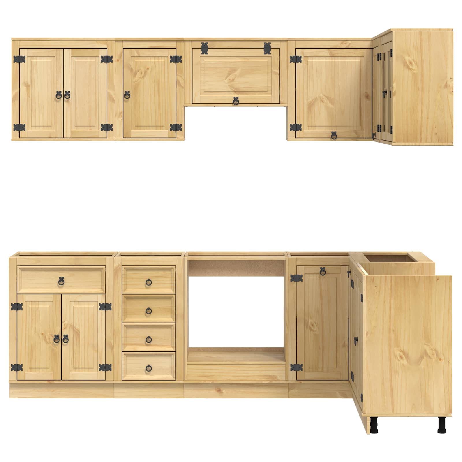 Armadietto con cassetto con porta 10 pcs Miele Pino massello 3392648