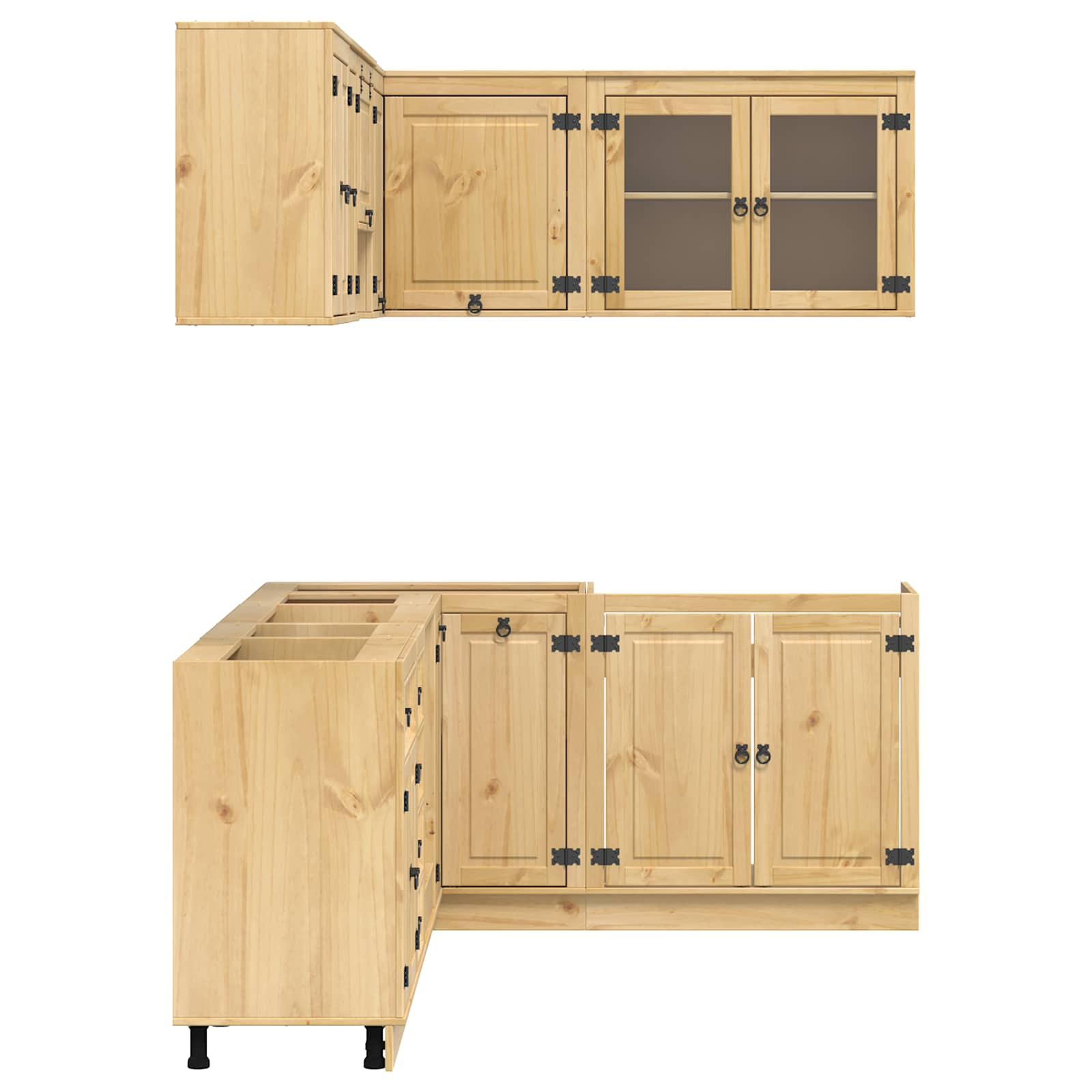 Armadietto con cassetto con porta 10 pcs Miele Pino massello 3392648