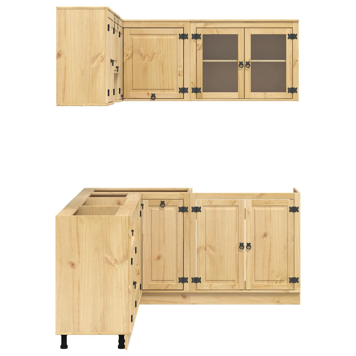 Armadietto con lo scaffale con porta 8 pcs Miele Pino massello 3392649