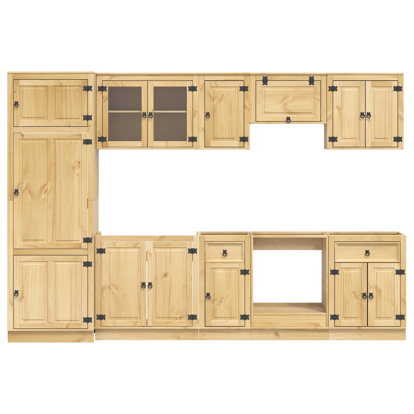 Armadietto con cassetto con porta 9 pcs Miele Pino massello 3392650