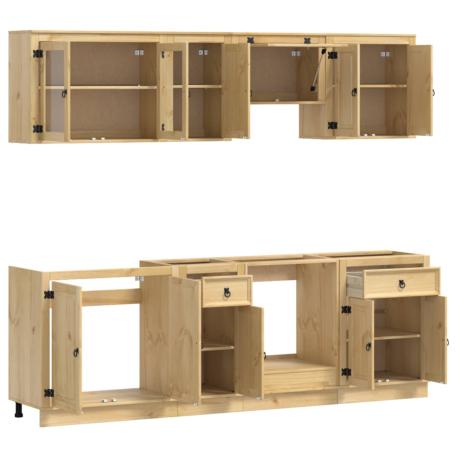 Armadietto con cassetto con porta 8 pcs Miele Pino massello 3392651