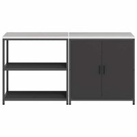 vidaXL Set di Stoccaggio per Cucina 2 pcs Nero 180 x 50 x 92 cm