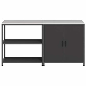 vidaXL Set di Stoccaggio per Cucina 2 pcs Nero 180 x 50 x 92 cm