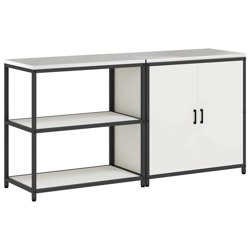 vidaXL Set di Stoccaggio per Cucina 2 pcs Bianco 180 x 50 x 92 cm