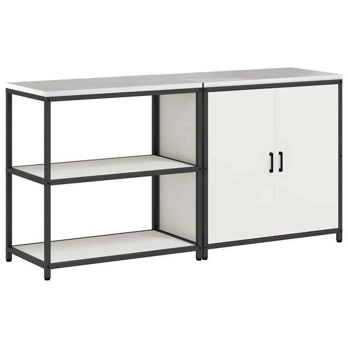 vidaXL Set di Stoccaggio per Cucina 2 pcs Bianco 180 x 50 x 92 cm