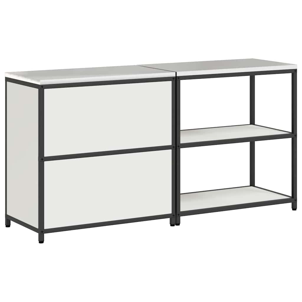 vidaXL Set di Stoccaggio per Cucina 2 pcs Bianco 180 x 50 x 92 cm