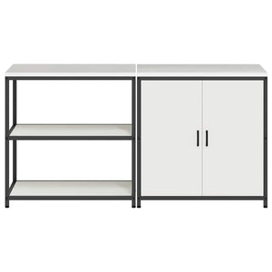 Set di Stoccaggio per Cucina 2 pcs Bianco 180 x 50 x 92 cm 3392653