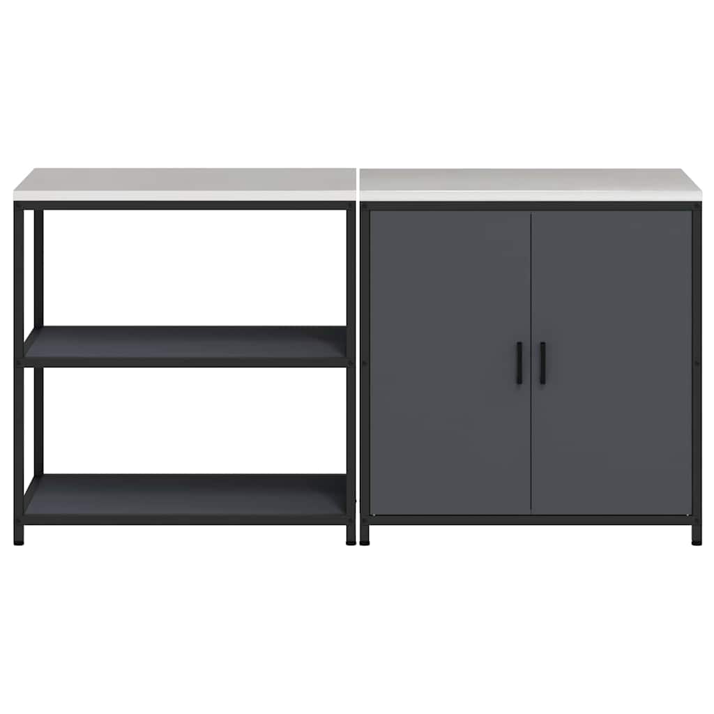 vidaXL Set di Stoccaggio per Cucina 2 pcs Antracite 180 x 50 x 92 cm
