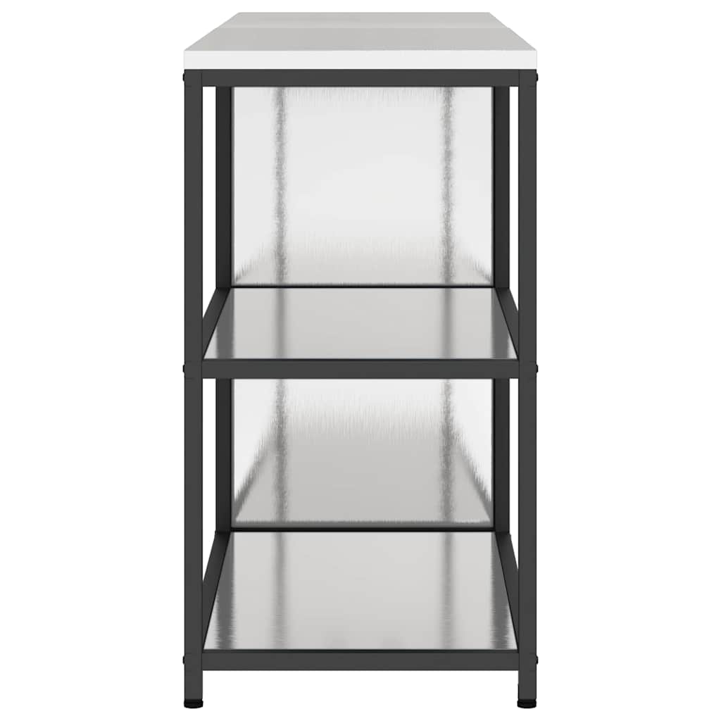 vidaXL Set di Stoccaggio per Cucina 2 pcs Argento 180 x 50 x 92 cm