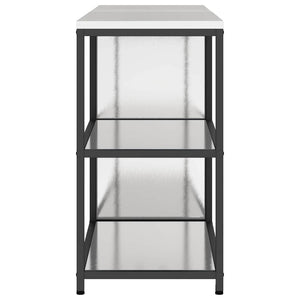 vidaXL Set di Stoccaggio per Cucina 2 pcs Argento 180 x 50 x 92 cm