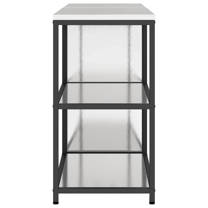 vidaXL Set di Stoccaggio per Cucina 2 pcs Argento 180 x 50 x 92 cm